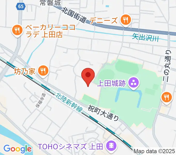 上田城跡公園体育館の地図