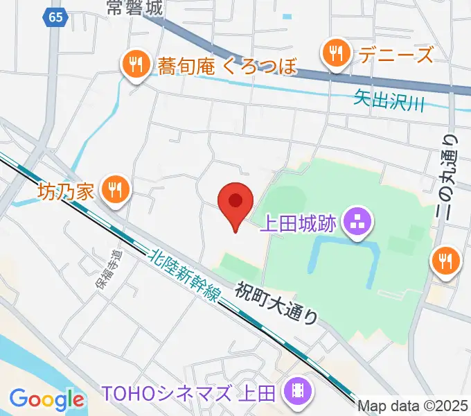 上田城跡公園体育館の地図