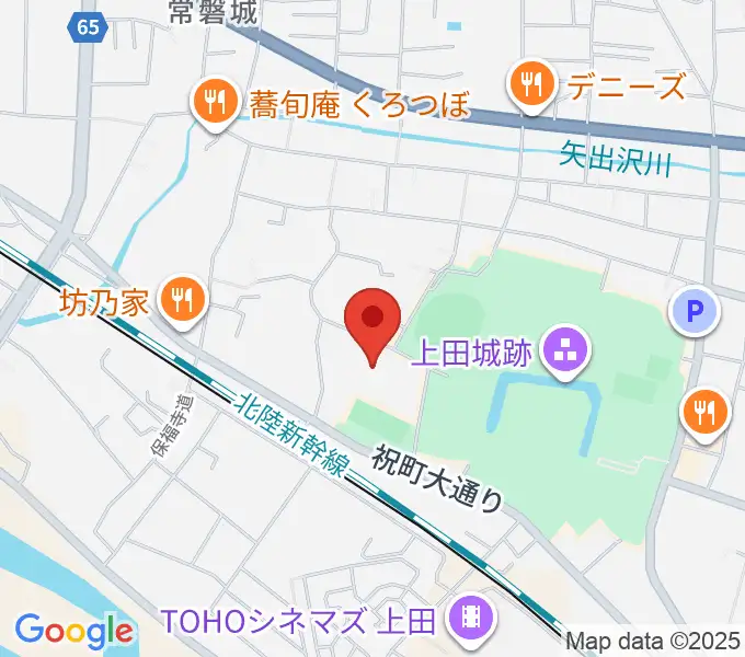 上田城跡公園体育館の地図