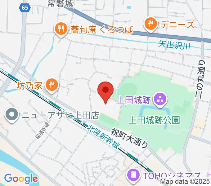 上田城跡公園体育館の地図
