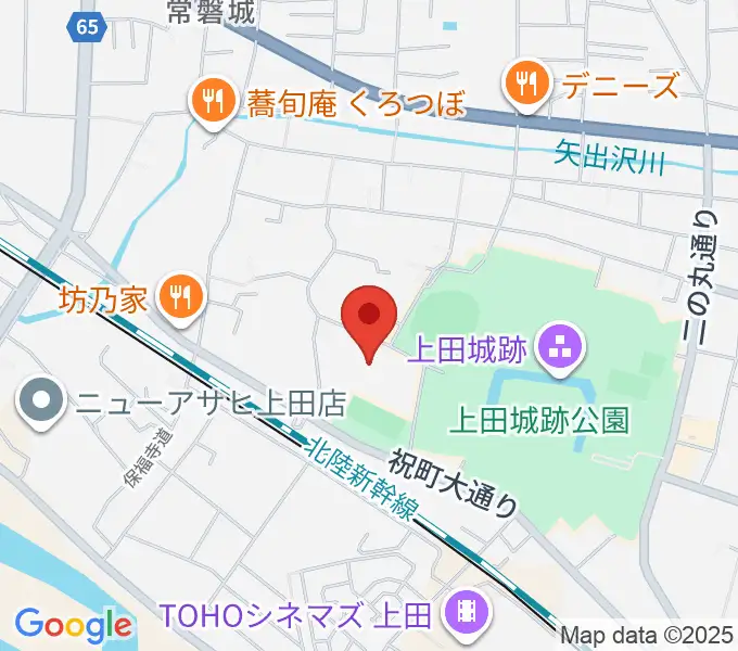 上田城跡公園体育館の地図