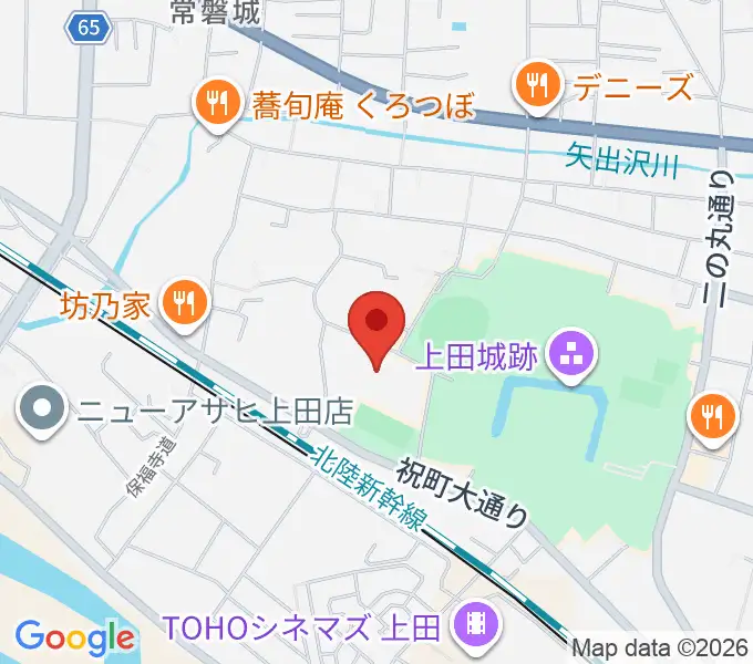 上田城跡公園体育館の地図