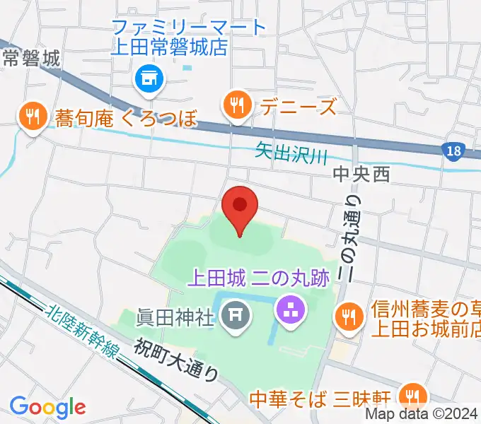 上田城跡公園陸上競技場の地図