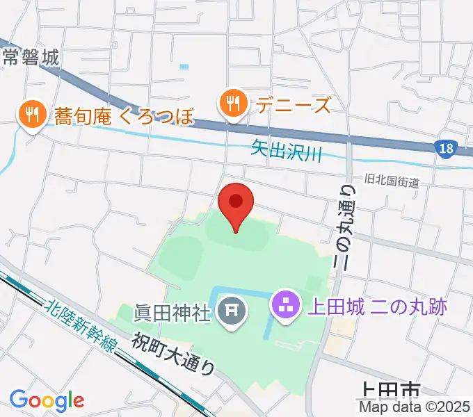 上田城跡公園陸上競技場の地図