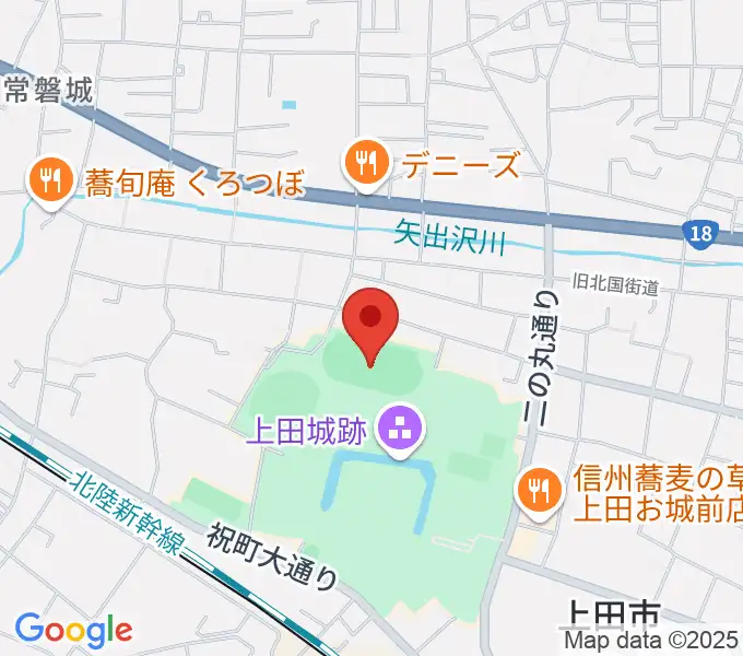 上田城跡公園陸上競技場の地図