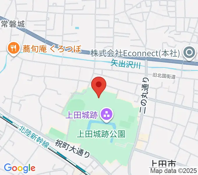 上田城跡公園陸上競技場の地図