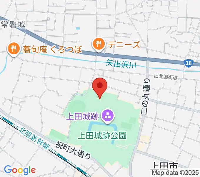 上田城跡公園陸上競技場の地図