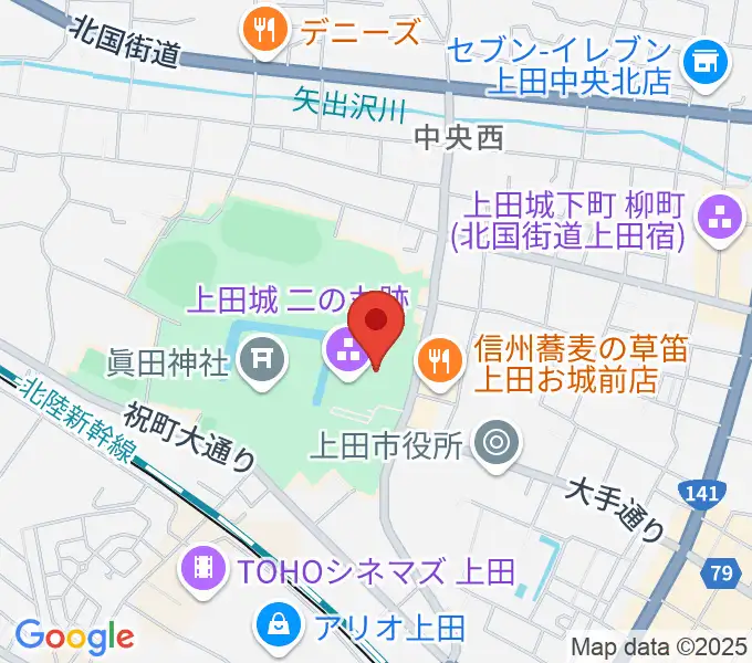 上田市立博物館の地図