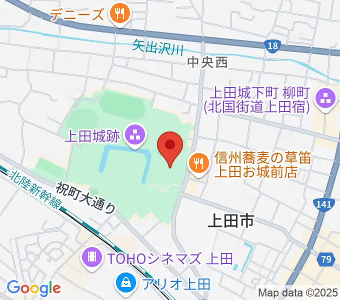 上田市立博物館の地図