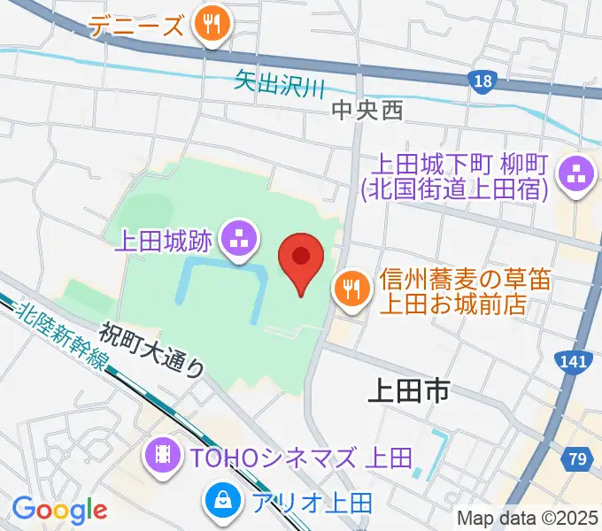 上田市立博物館の地図