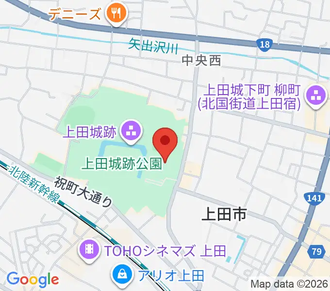 上田市立博物館の地図