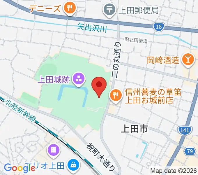 上田市立博物館の地図
