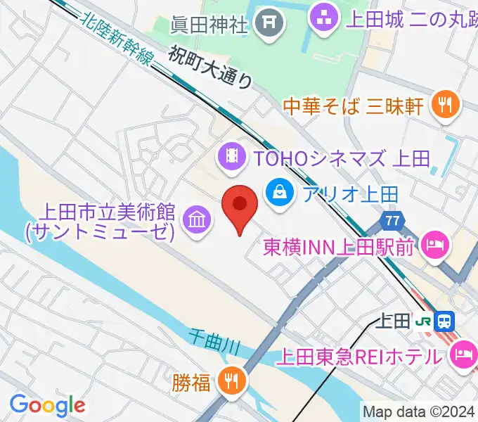 サントミューゼ 上田市立美術館の地図