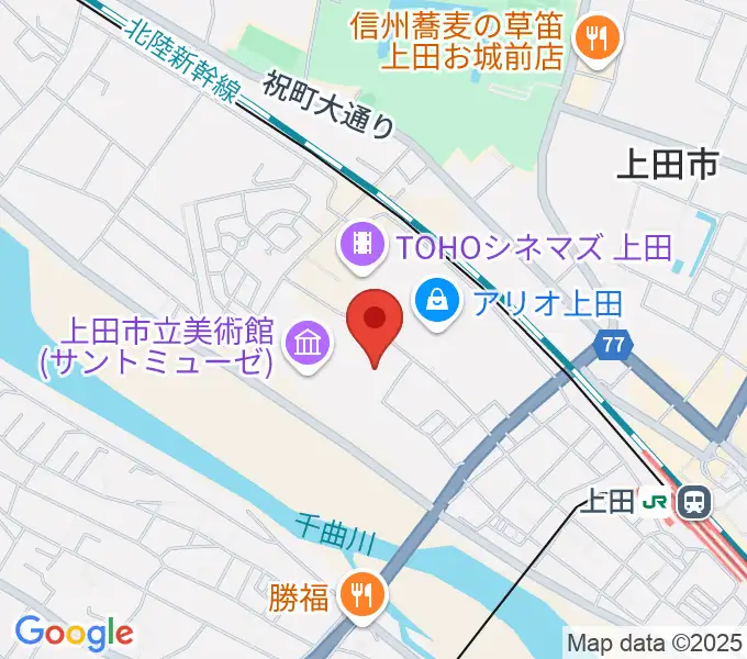 サントミューゼ 上田市立美術館の地図