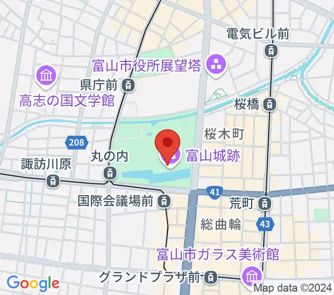 富山市立郷土博物館の地図