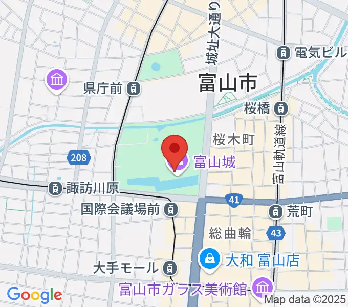 富山市郷土博物館の地図
