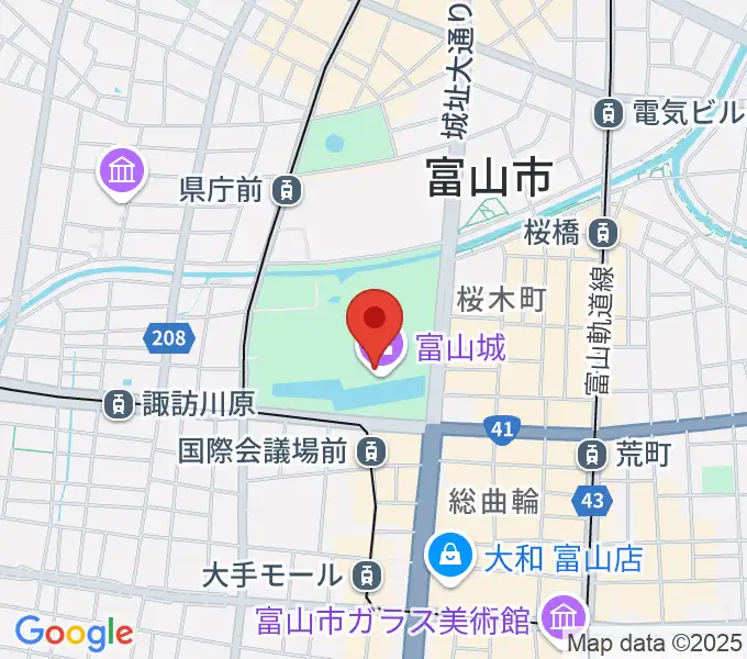 富山市郷土博物館の地図