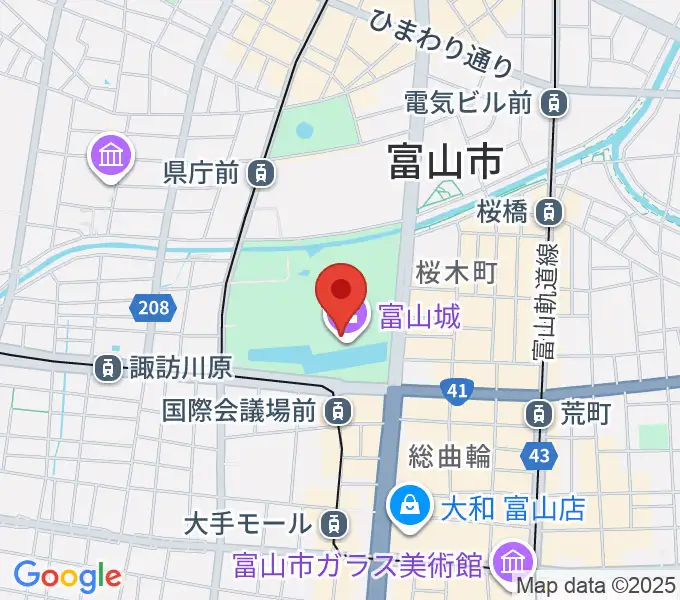 富山市郷土博物館の地図