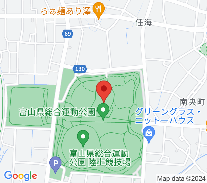富山県総合運動公園屋内グラウンドの場所