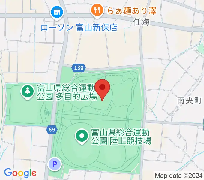 富山県総合運動公園屋内グラウンドの地図