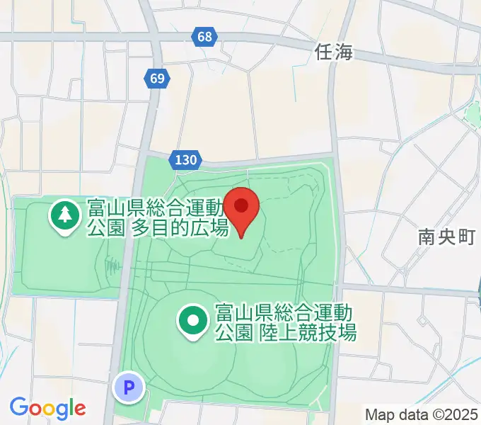 富山県総合運動公園屋内グラウンドの地図