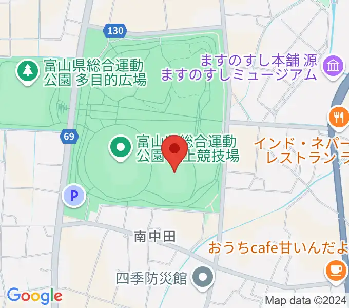 富山県総合運動公園補助競技場の地図