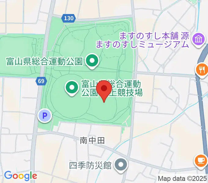 富山県総合運動公園補助競技場の地図