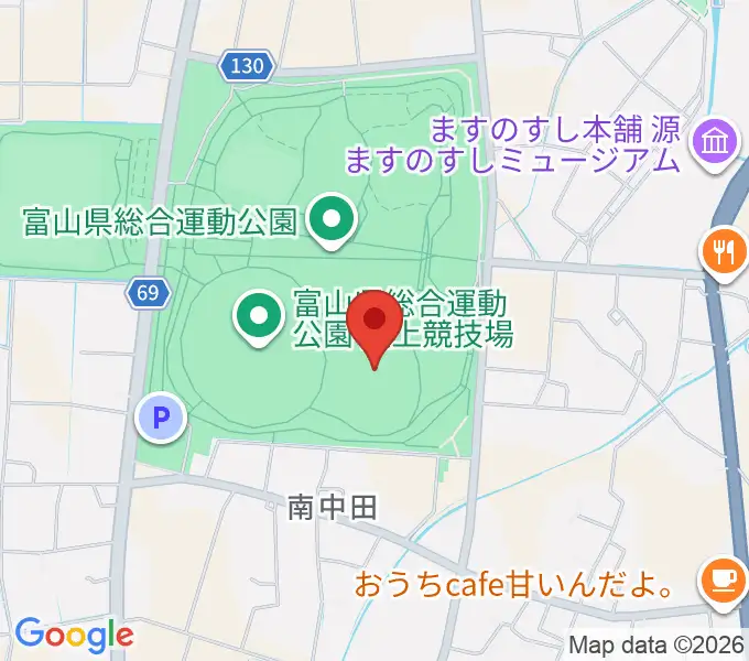 富山県総合運動公園補助競技場の地図
