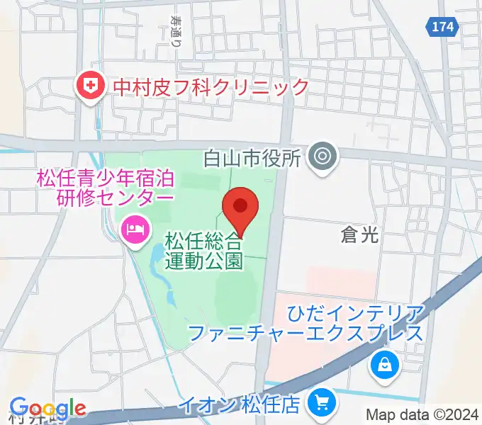 松任総合運動公園水泳プールの地図