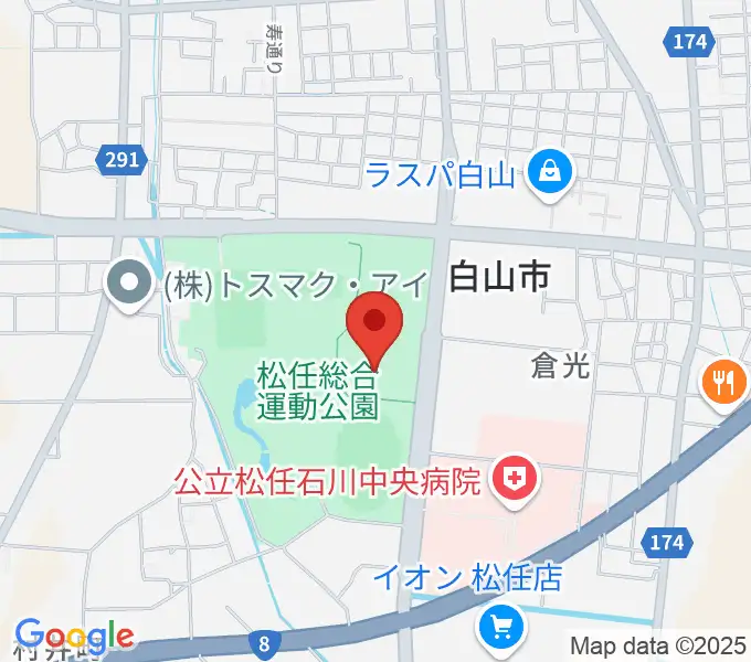 松任総合運動公園水泳プールの地図