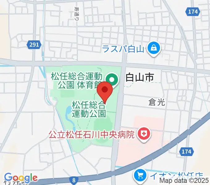 松任総合運動公園水泳プールの地図