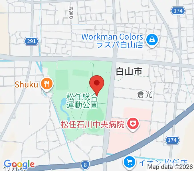 松任総合運動公園水泳プールの地図