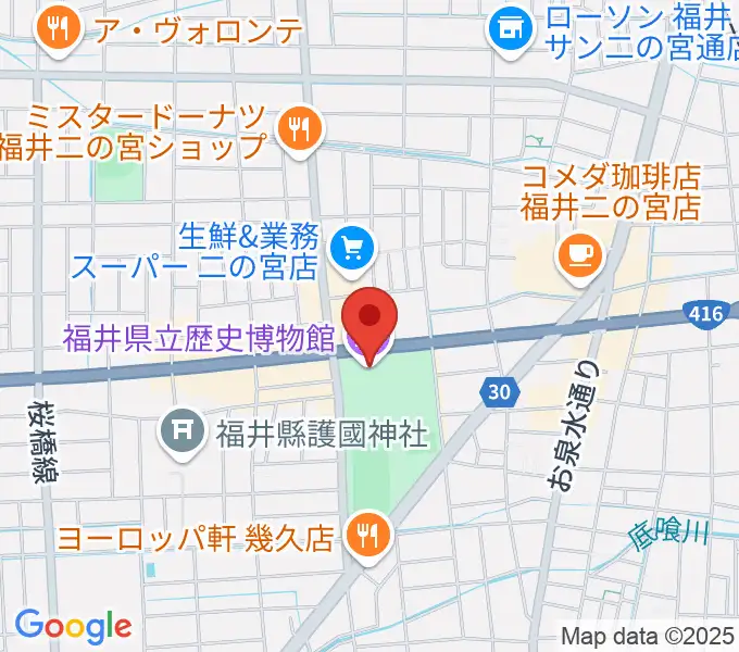 福井県立歴史博物館の地図
