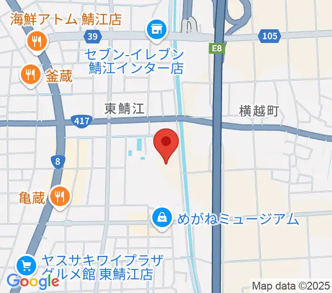 鯖江市東公園陸上競技場の地図