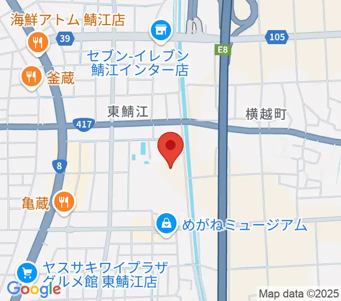 鯖江市東公園陸上競技場の地図