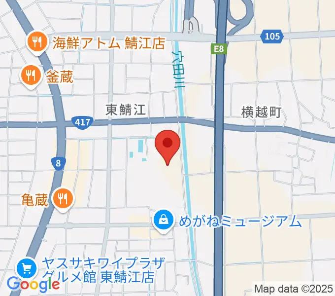 鯖江市東公園陸上競技場の地図