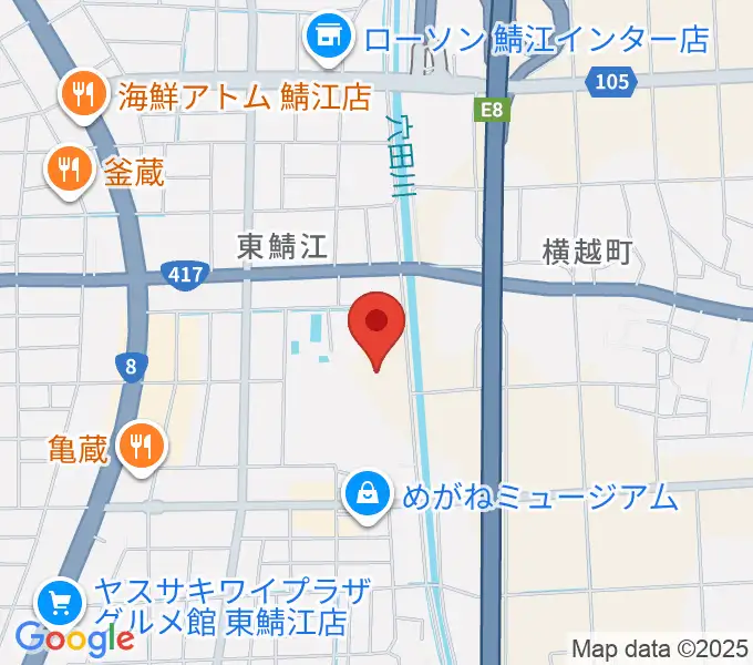 鯖江市東公園陸上競技場の地図