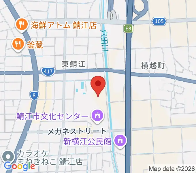 鯖江市東公園陸上競技場の地図