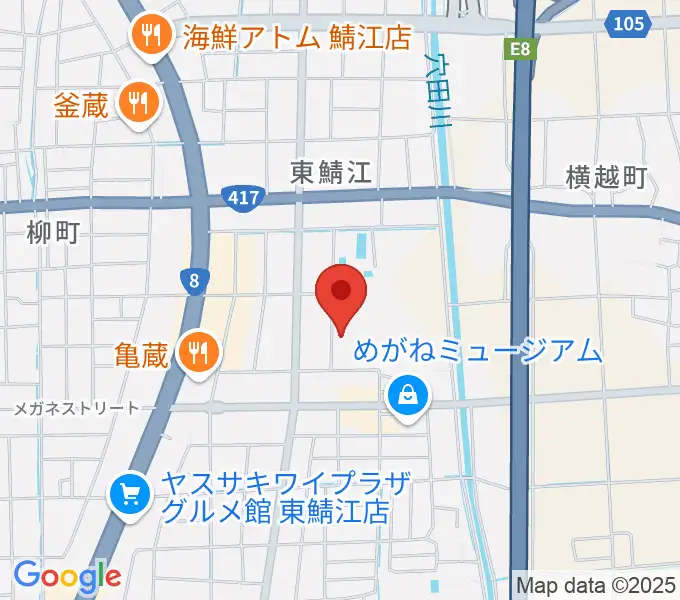 鯖江市総合体育館の地図