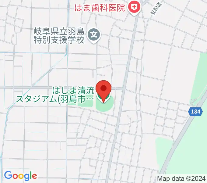 はしま清流スタジアムの地図