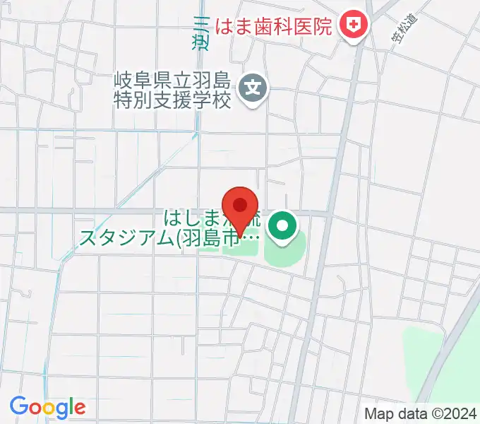 羽島市運動公園多目的広場の地図