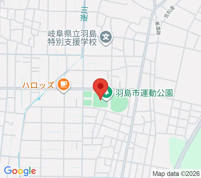 羽島市運動公園多目的広場の地図