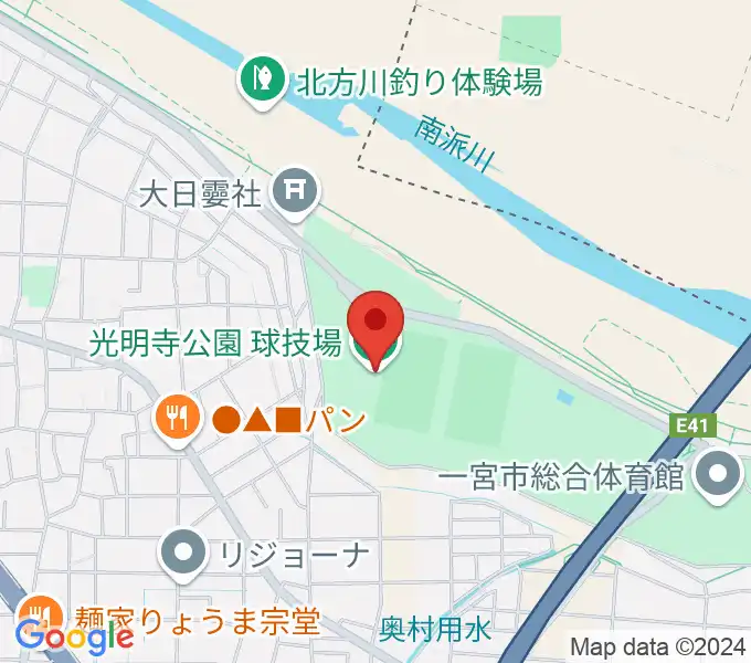 光明寺公園球技場の地図