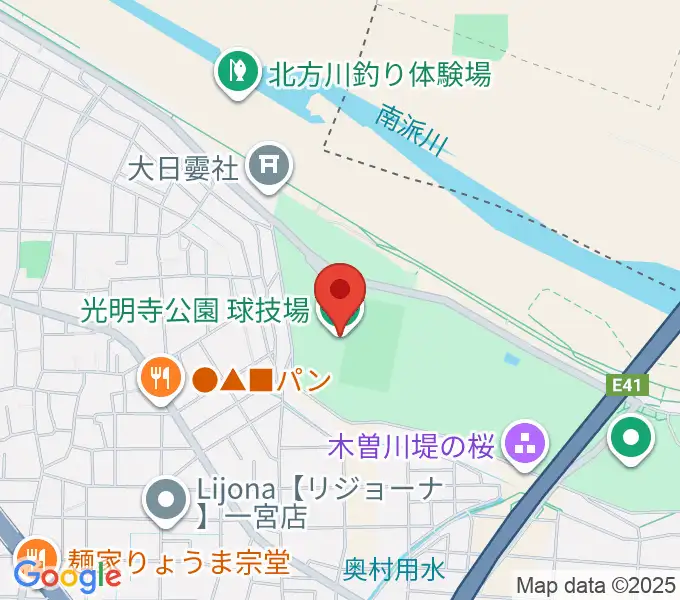 光明寺公園球技場の地図