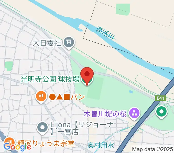 光明寺公園球技場の地図