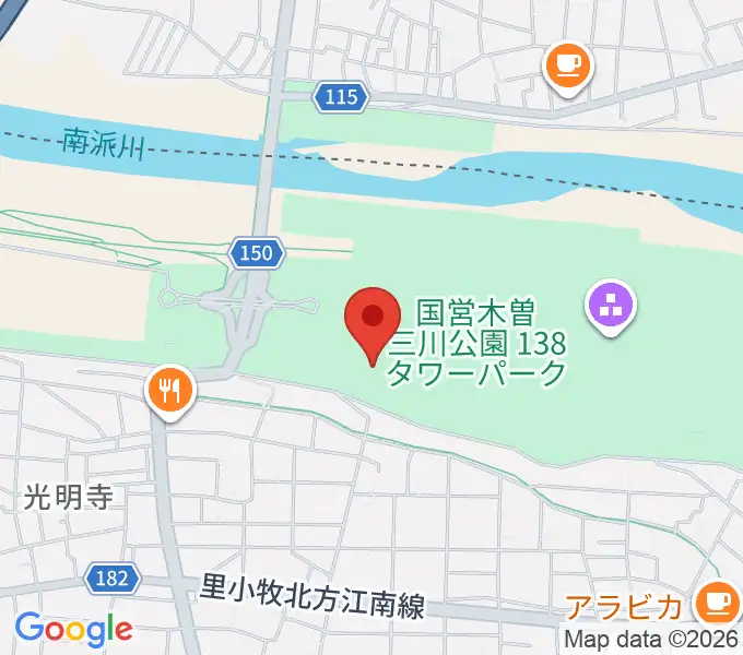 138タワーパーク野外ステージの地図