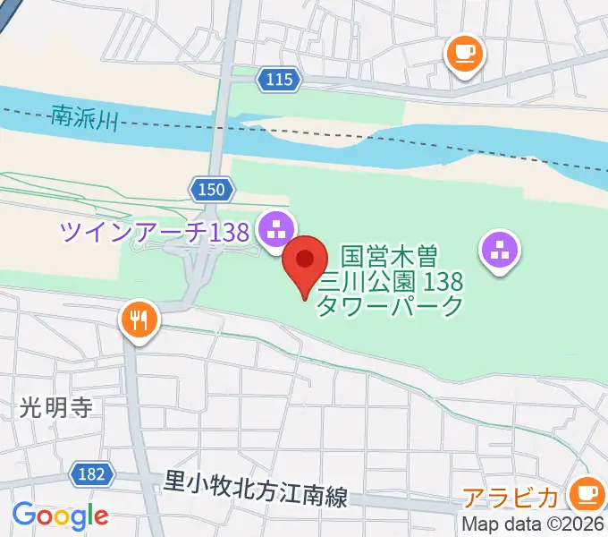 138タワーパーク野外ステージの地図