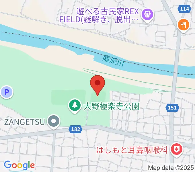 大野極楽寺公園野球場の地図