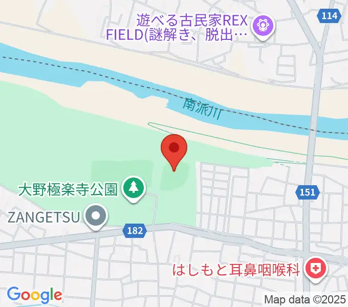 大野極楽寺公園野球場の地図
