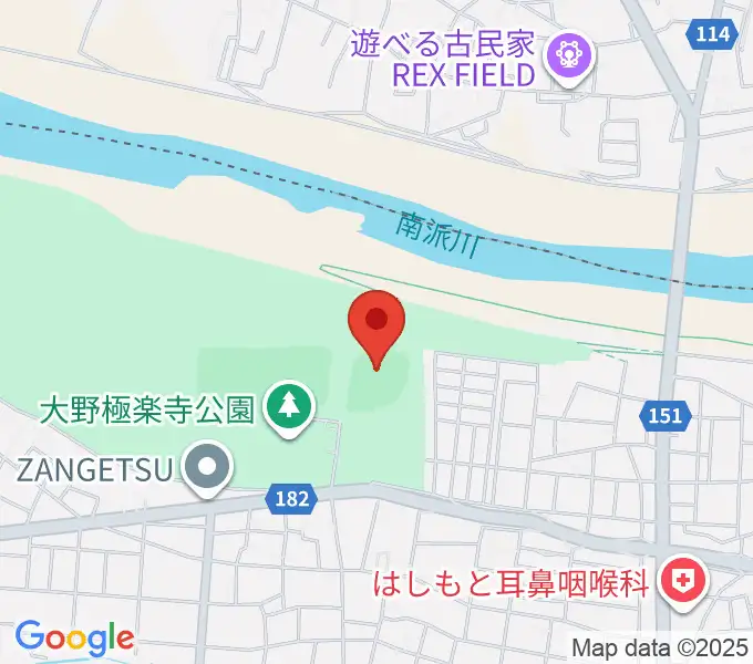 大野極楽寺公園野球場の地図
